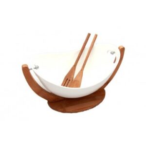 Ensaladera de Ceramica y Bamboo